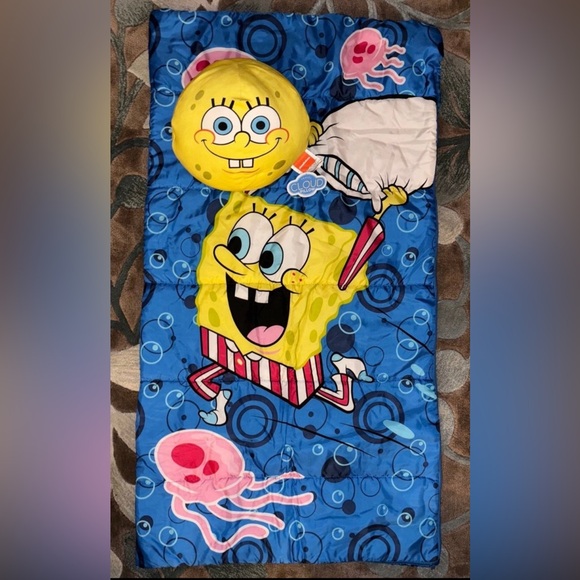 SpongeBob SquarePants Sleeping Bag and Pillow Set - Picture 1 of 2
